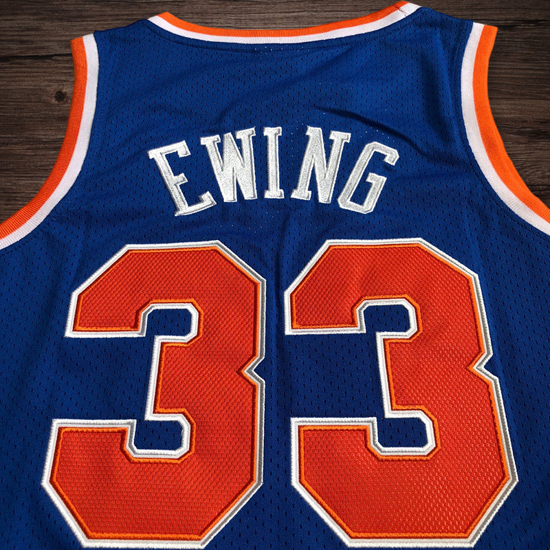 Men’s 1985-86 New York #33 Ewing Jersey in Blue