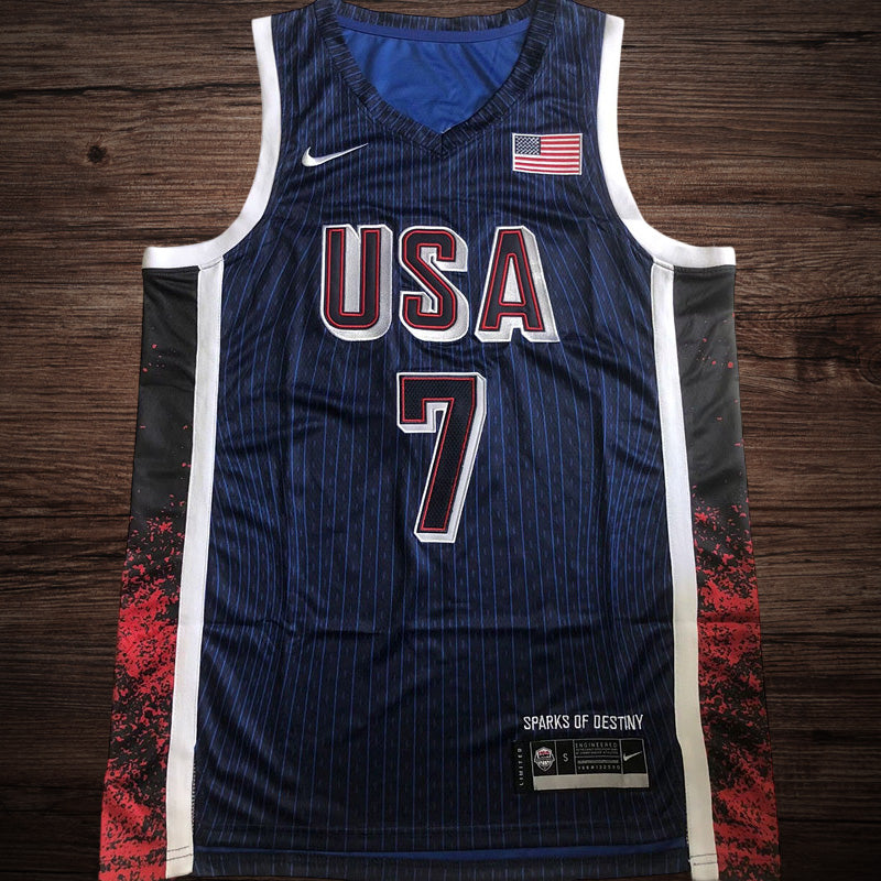 Men’s 2024 Olympics Team USA #7 Durant Navy Jersey
