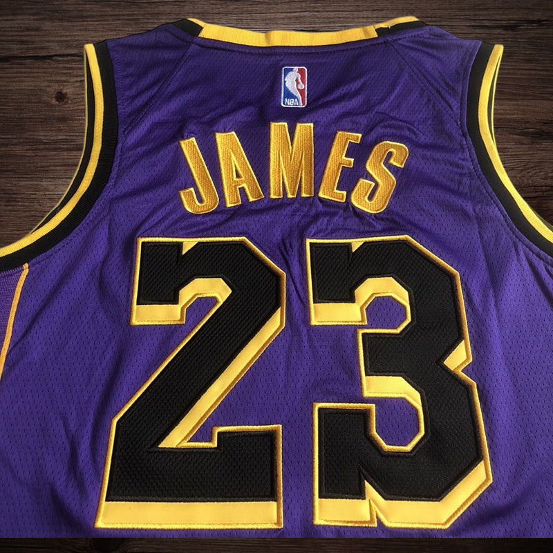 Men’s Los Angeles Lakers #23 James Purple Jersey