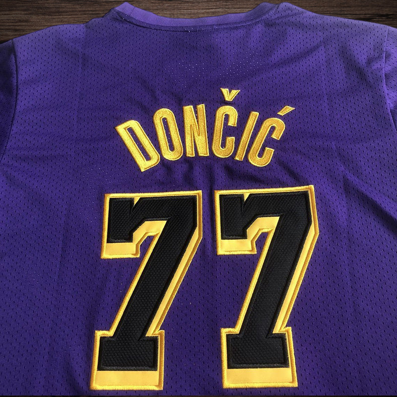 Men’s Los Angeles Lakers #77 Doncic Short Sleeve Jersey