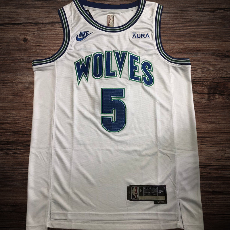 Men’s Minnesota Timberwolves #5 Edwards White Jersey