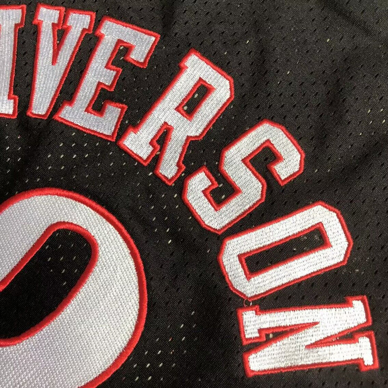 Men’s Philadelphia 76ers #3 IVERSON Black Short Sleeve Jersey