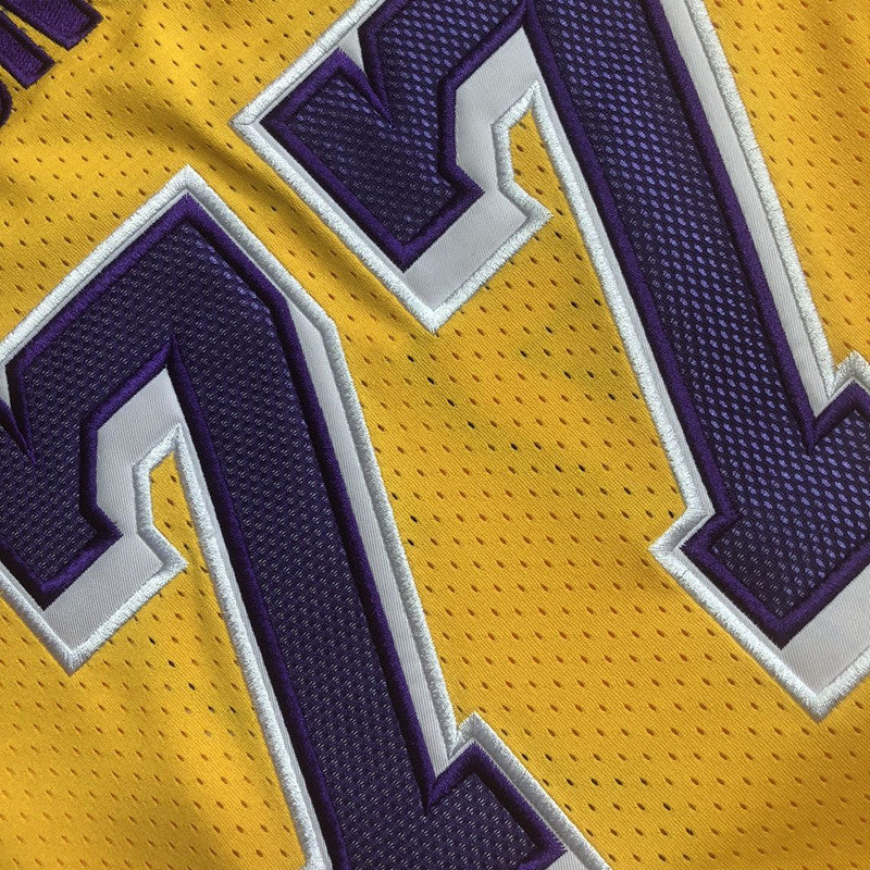 Men’s Los Angeles Lakers #77 Doncic Yellow Short Sleeve Jersey