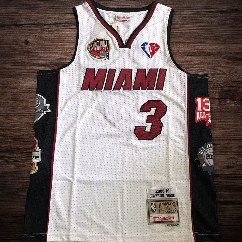 Men’s half of fame 2003-19 Miami #3 Wade Jersey