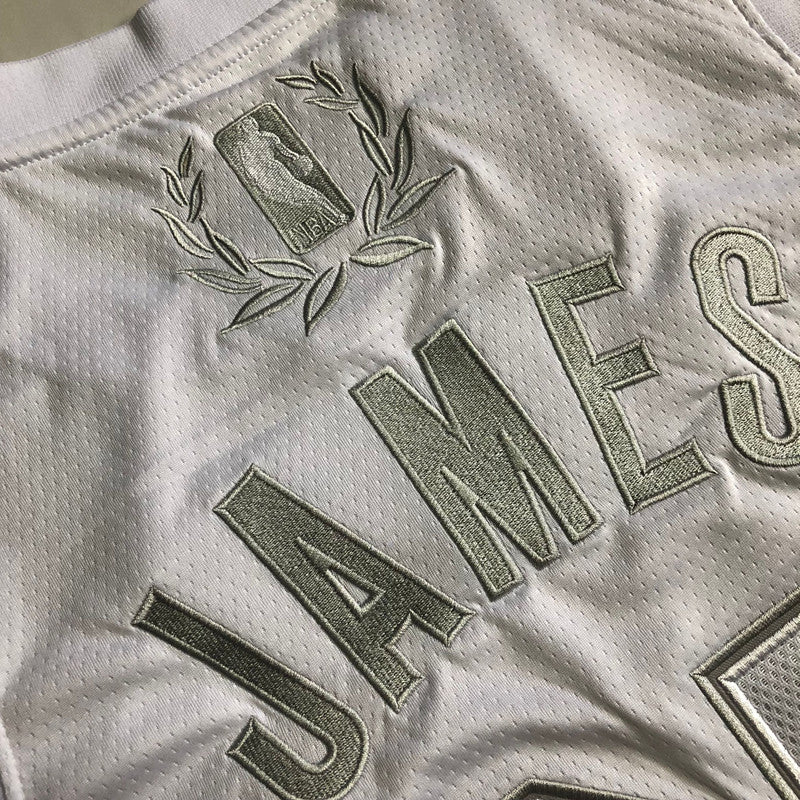 Men’s Lakers #23 James MVP White All Stitched Jersey