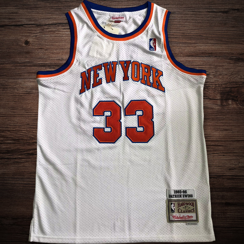 Men’s 1985-86 New York Knicks #33 Ewing Jersey in white