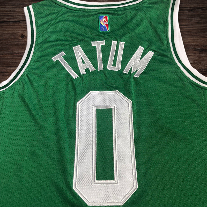 Men’s Boston Celtics 75th anniversary #0 Tatum Jersey Green All Stitched