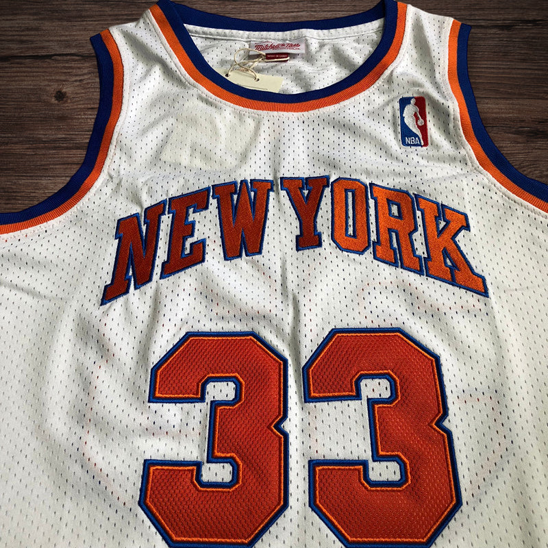 Men’s 1985-86 New York Knicks #33 Ewing Jersey in white