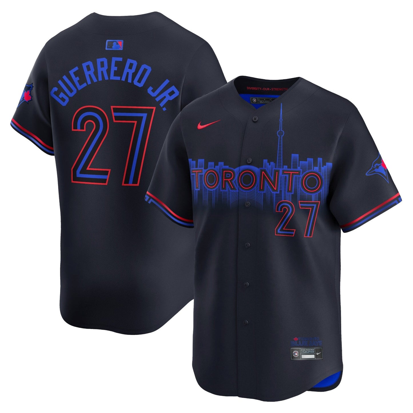 Men’s Toronto Blue Jays Vladimir Guerrero Jr. #27 Black 2024 City Connect Limited Jersey