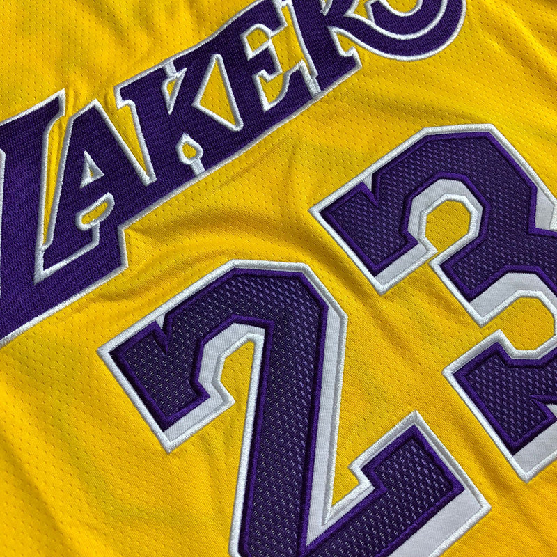 Men’s Los Angeles Lakers #23 James Yellow jersey