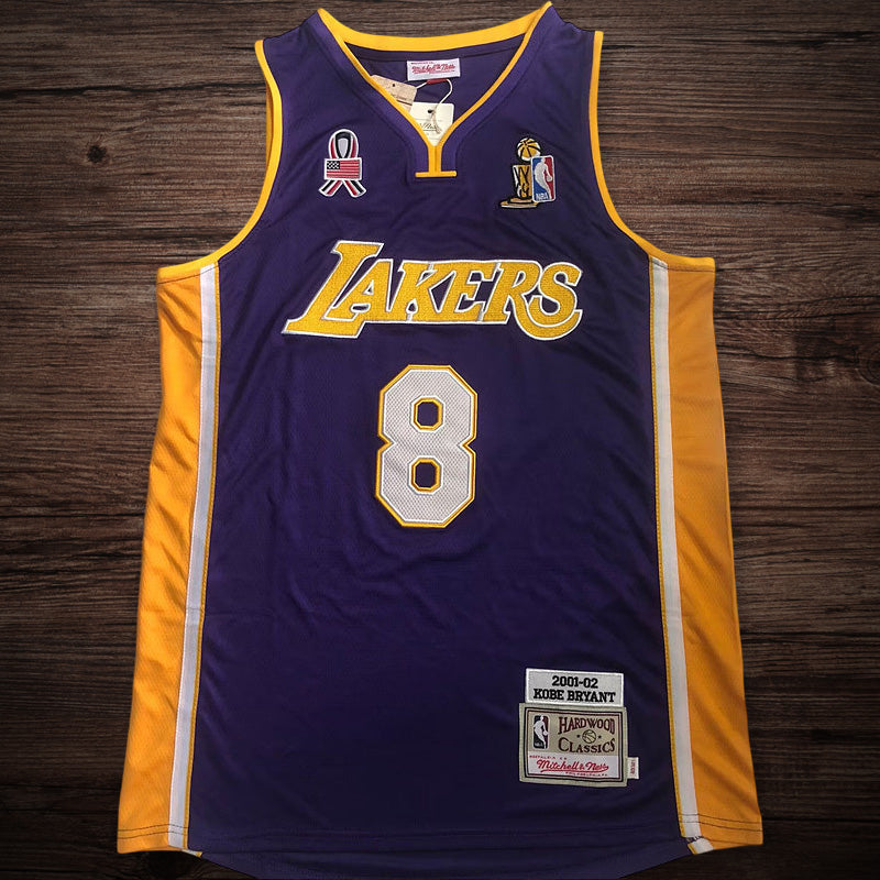 Men’s Lakers 2001-02 #8 Kobe Bryant Purple Jersey