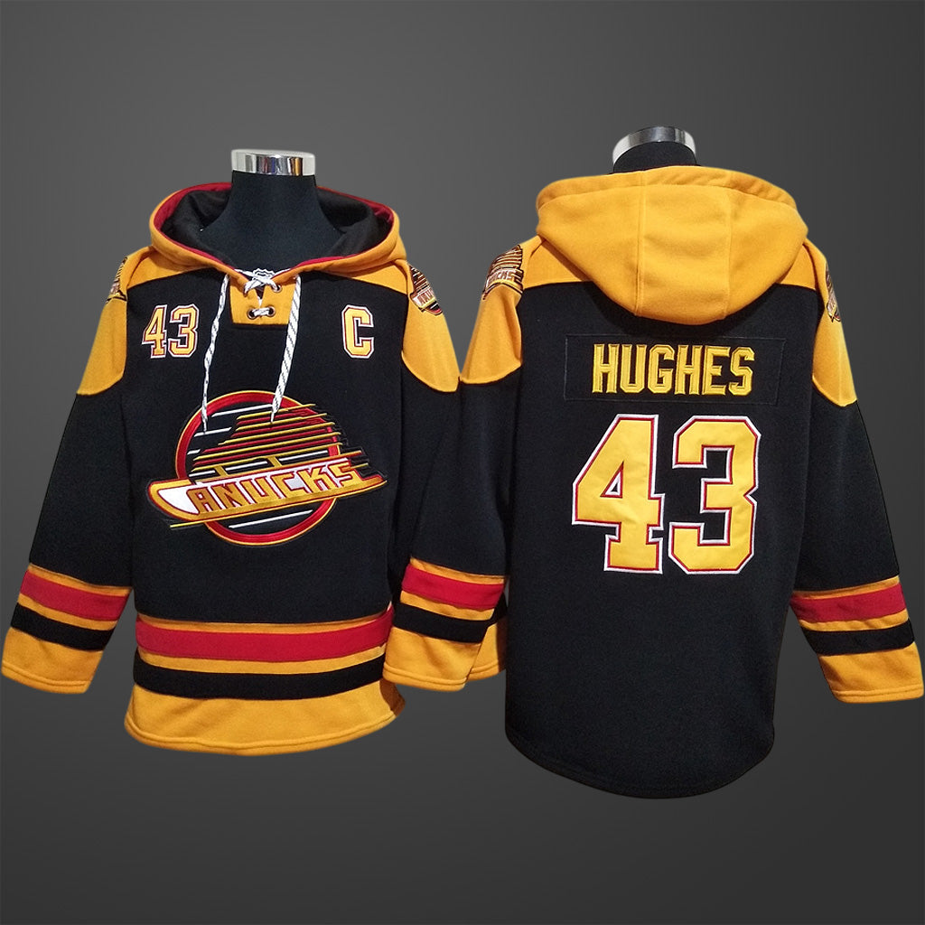 Men’s Vancouver Canucks #43 Quinn Hughes All Stitched Hoodie