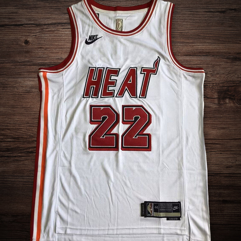 Men’s Miami Heat #22 Butler White/Red Jersey