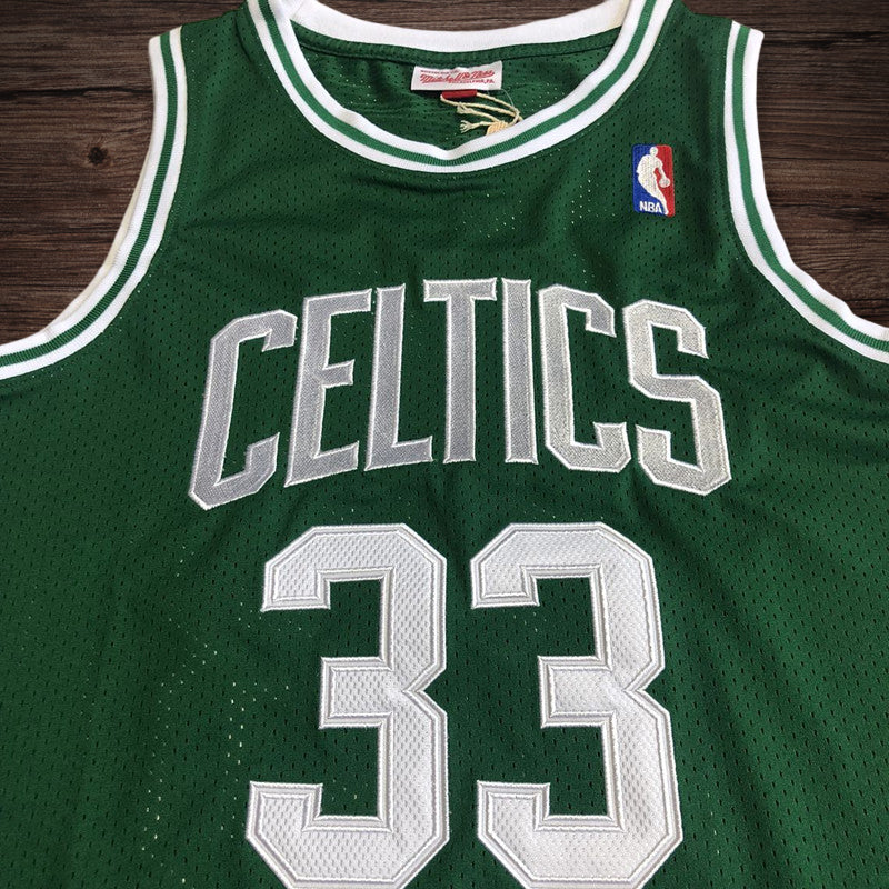 Men’s Boston Celtics 1985-86 #33 Larry Bird Jersey Green All Stitched