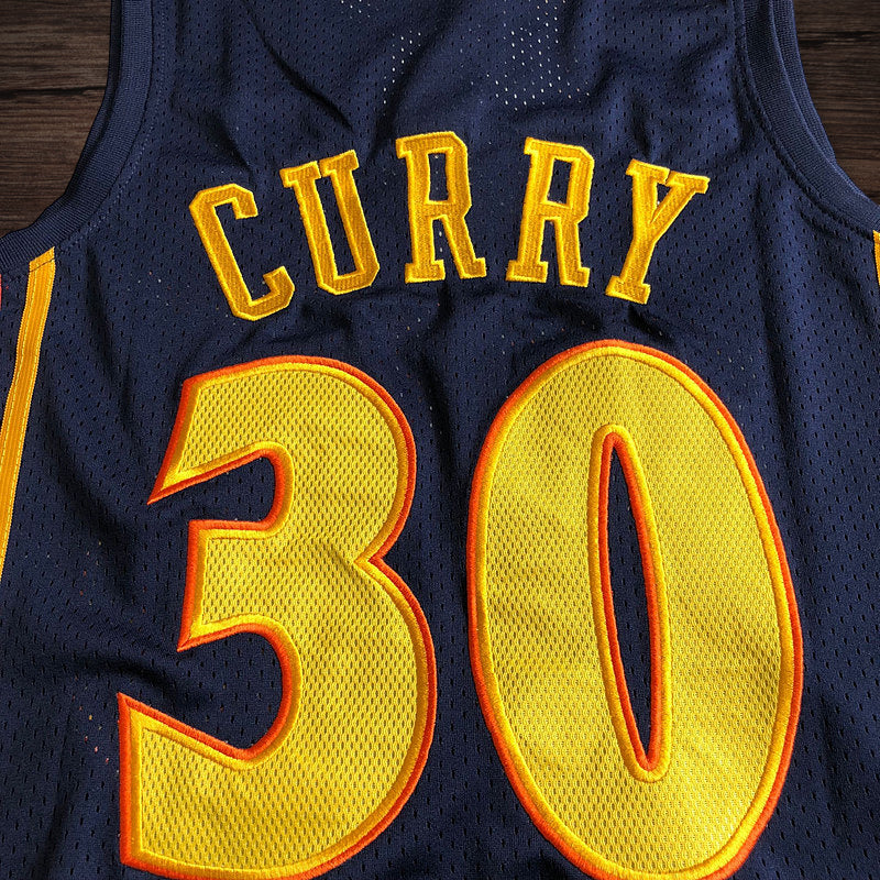 Men’s Golden State Warriors 2009-10 #30 Stephen Curry Jersey in Navy