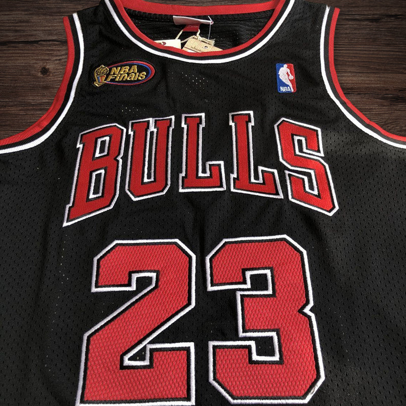 Men’s Chicago Bulls 1997-98 Finals #23 Michael Jordan Jersey Black