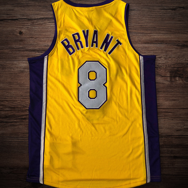 Men’s Los Angeles Lakers 2001-02 #8 Kobe Bryant Jersey Yellow