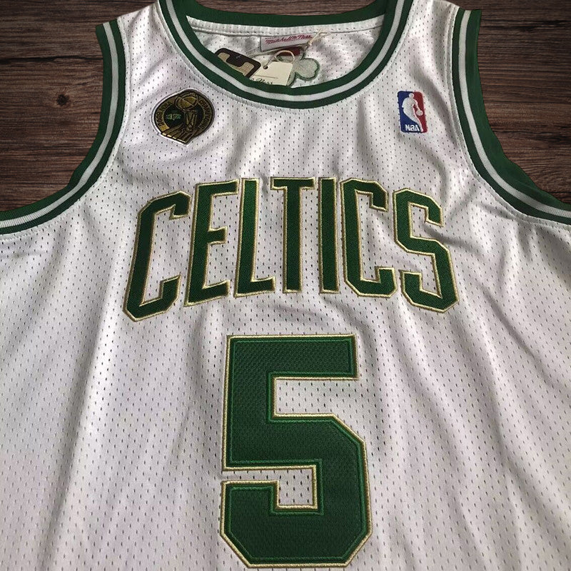 Men’s Boston Celtics 2008 Champions #5 Kevin Garnett White Jersey