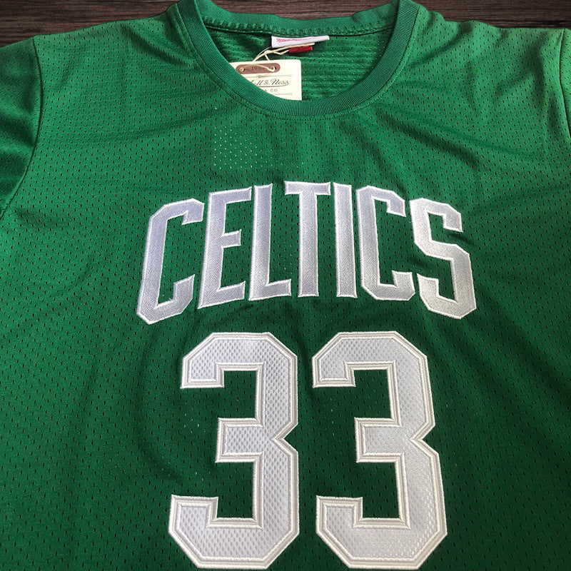 Men’s Boston Celtics #33 BIRD Green Short Sleeve Jersey