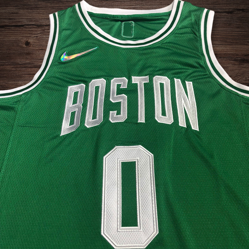Men’s Boston Celtics 75th anniversary #0 Tatum Jersey Green All Stitched