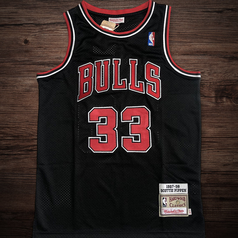 Men’s Chicago Bulls 1997-98 #33 Scottie Pippen Jersey Black