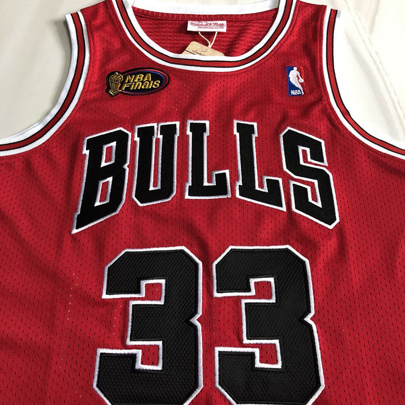 Men’s Chicago Bulls 1997-98 Finals #33 Scottie Pippen Jersey Red