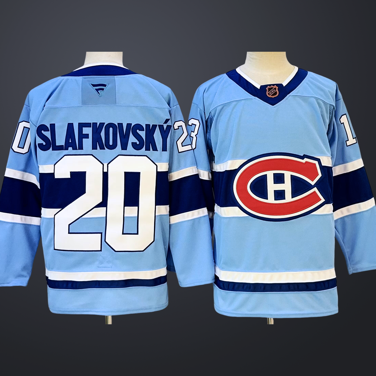 Men’s Montreal Canadiens #20 Juraj Slafkovsky Jersey Blue