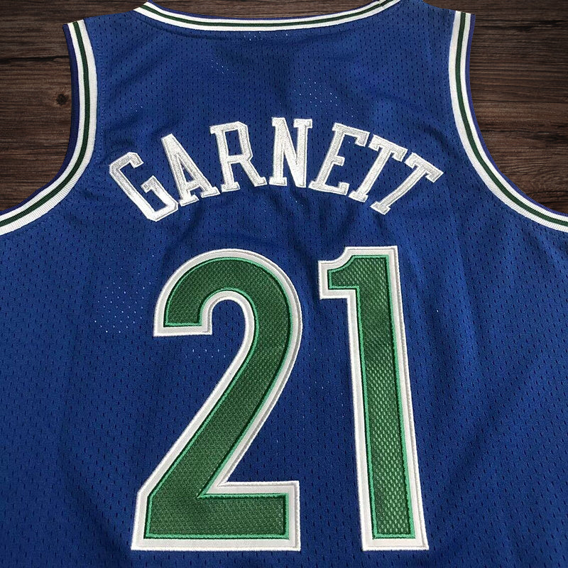 Men’s Wolves 1995-96 #21 Garnett Blue Jersey