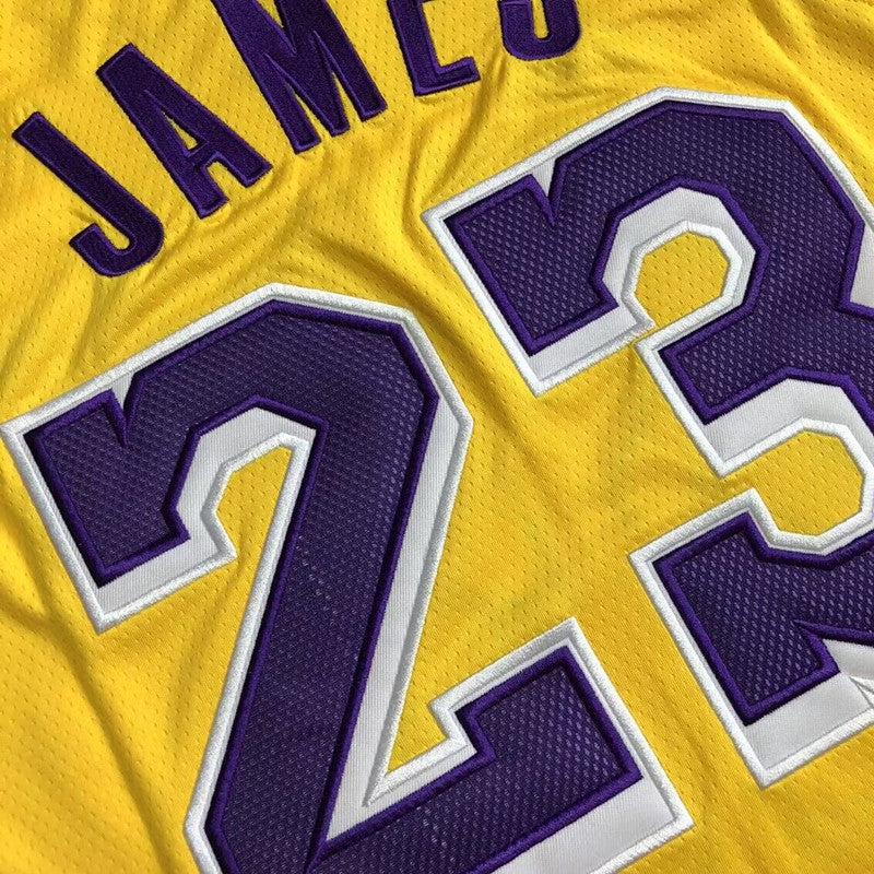 Men’s Los Angeles Lakers #23 James Yellow jersey