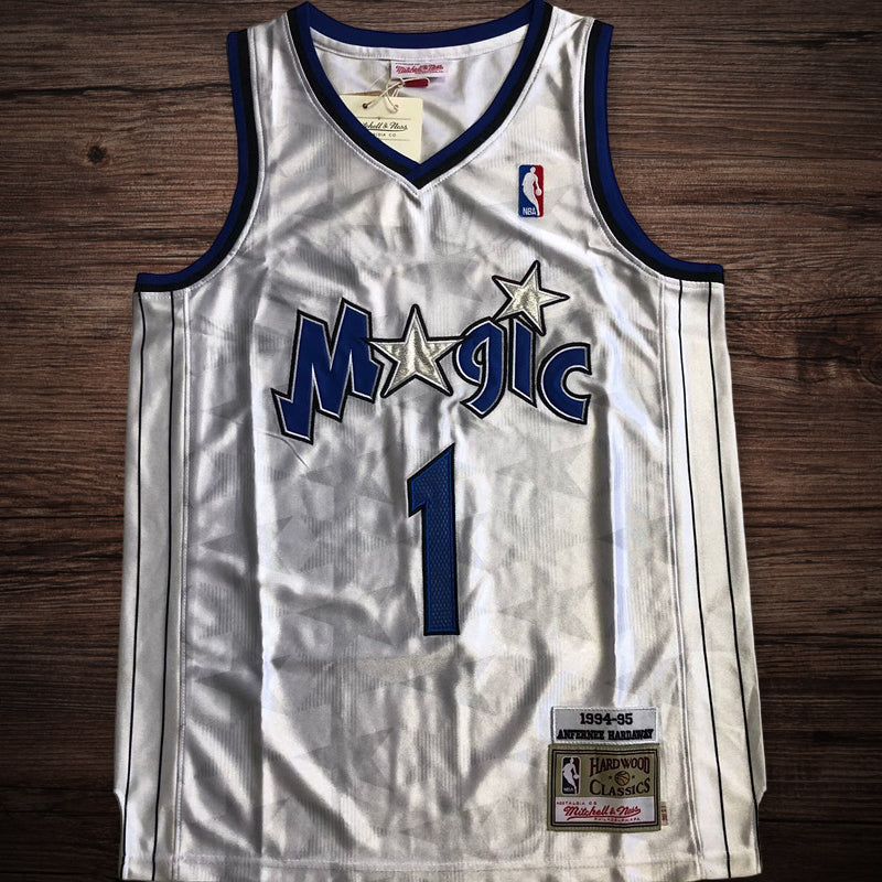 Men’s Orlando Magic 1994-95 #1 Hardaway white jersey