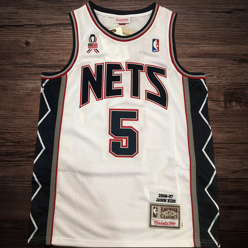 Men’s Brooklyn Nets 2006/07 #5 Jason Kidd White Jersey