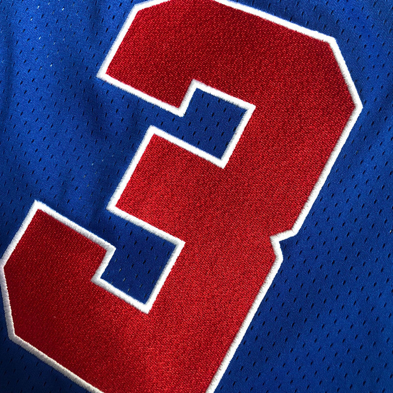 Men’s Philadelphia 76ers #3 IVERSON Blue Short Sleeve Jersey