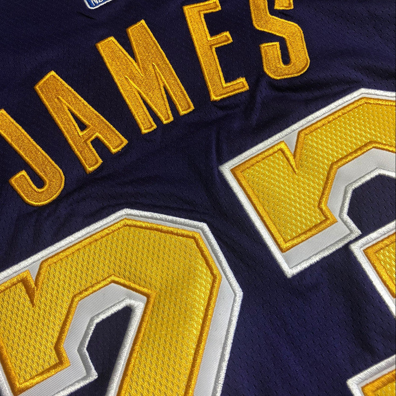 Men’s Los Angeles Lakers #23 Lebron James Retro Jersey in purple