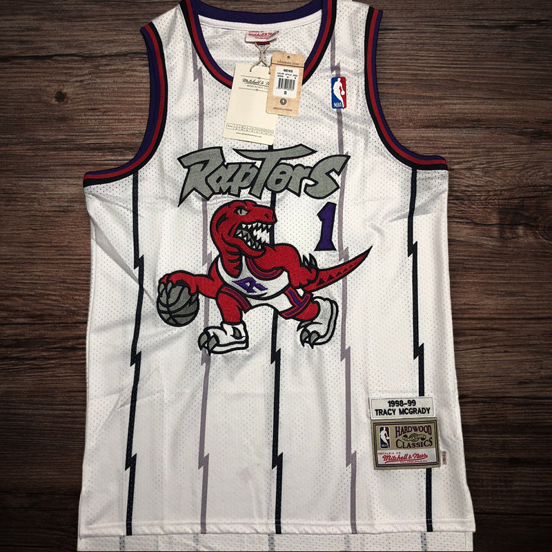 Men’s Toronto Raptors 1998-99 #1 Tracy McGrady Jersey White