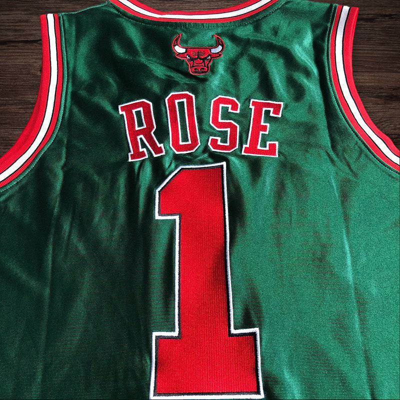 Men’s Chicago Bulls 2008-09 #1 Derrick Rose Jersey Green