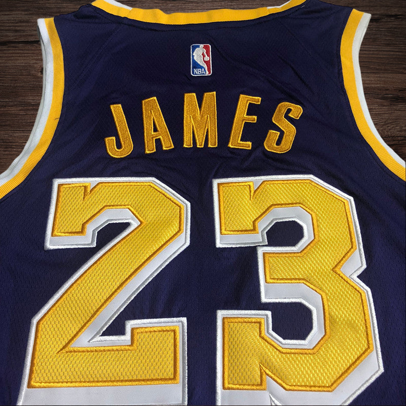 Men’s Los Angeles Lakers #23 Lebron James Retro Jersey in purple