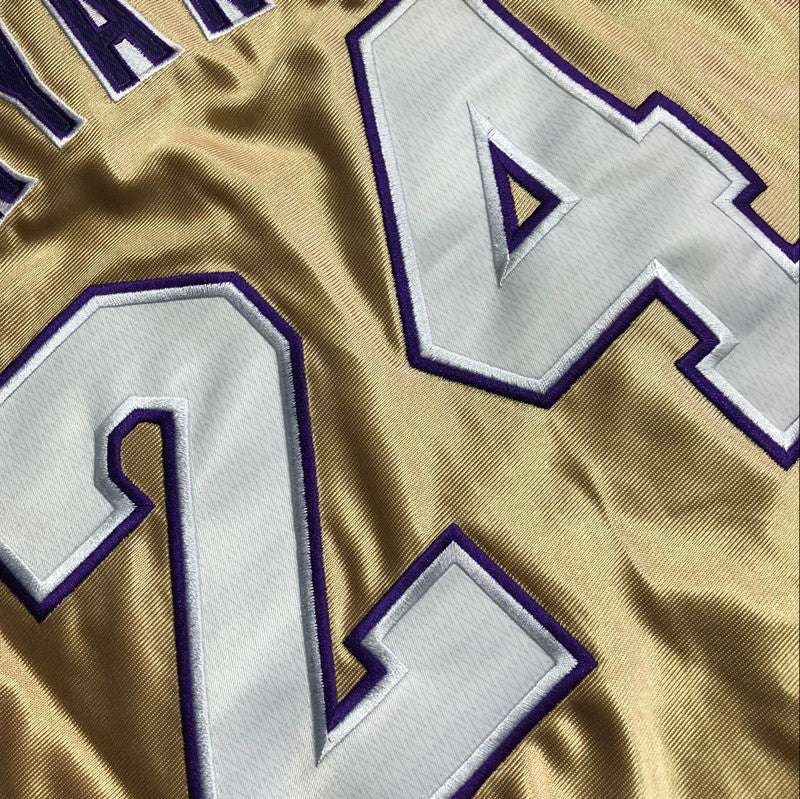 Men’s Los Angeles Lakers 1996-2016 Hall of Fame #24 Kobe Bryant Jersey Gold