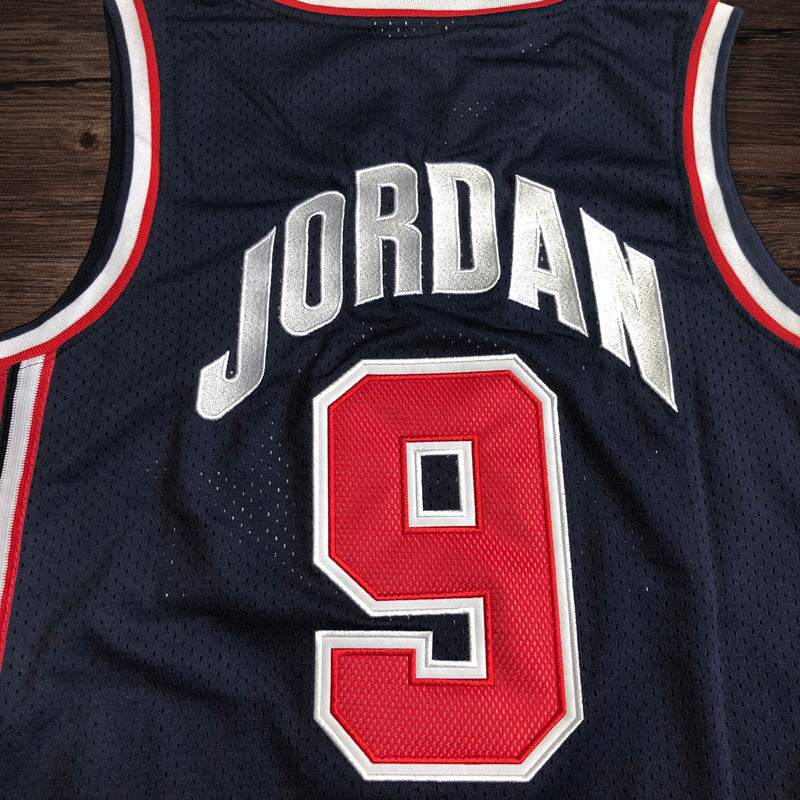 Men’s #9 Jordan USA Basketball 1992 Olympics Jersey Navy Blue