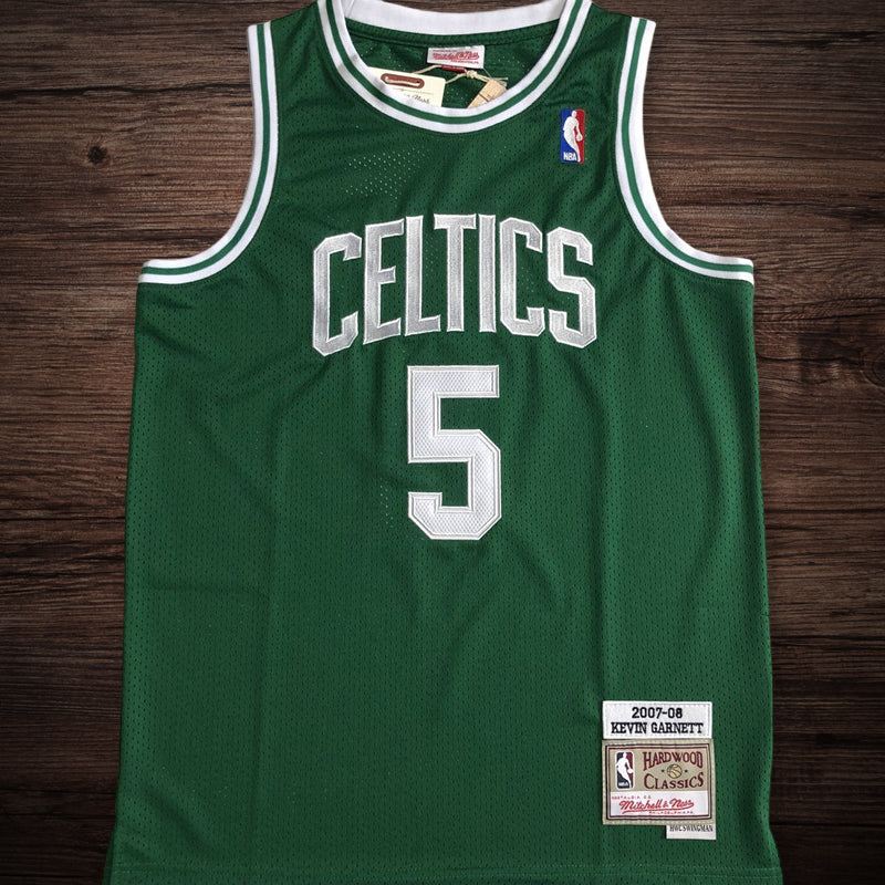 Men’s Boston Celtics 2007-08 #5 Kevin Garnett Jersey Green All Stitched