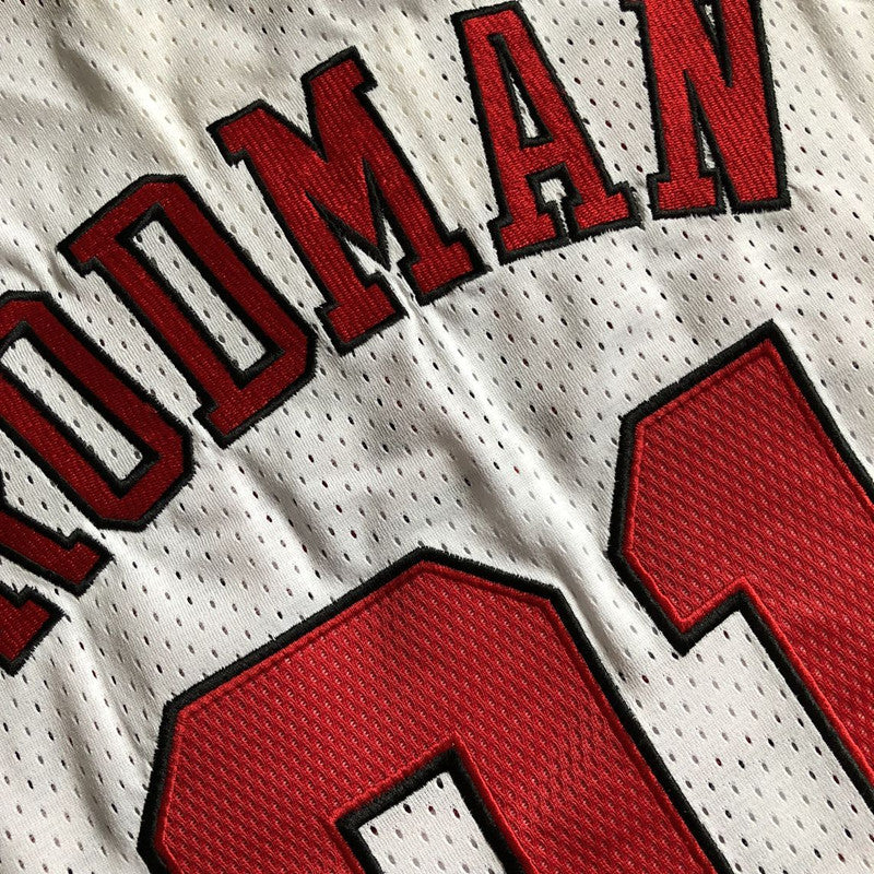 Men’s Chicago Bulls 1997-98 #91 Dennis Rodman Jersey White