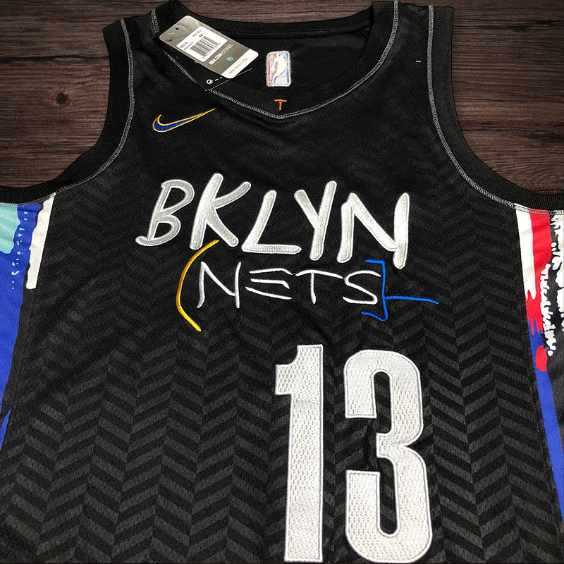 Men’s Brooklyn Nets City Edition #13 Harden Jersey Black