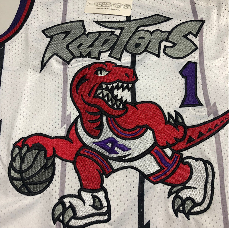 Men’s Toronto Raptors 1998-99 #1 Tracy McGrady Jersey White