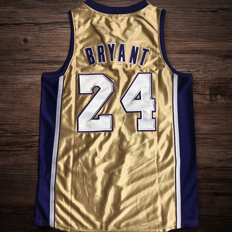 Men’s Los Angeles Lakers 1996-2016 Hall of Fame #24 Kobe Bryant Jersey Gold