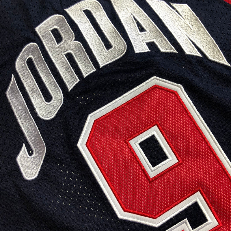 Men’s #9 Jordan USA Basketball 1992 Olympics Jersey Navy Blue