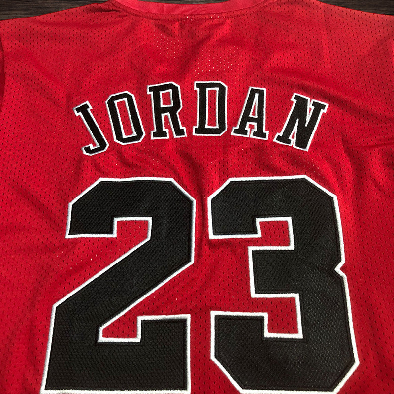 Men’s Chicago Bulls Black #23 Jordan Red Short Sleeve Jersey