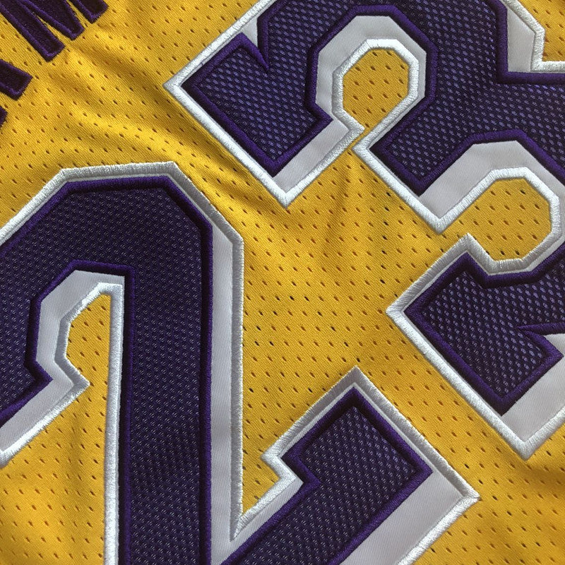 Men’s Los Angeles Lakers #23 James Yellow Short Sleeve Jersey