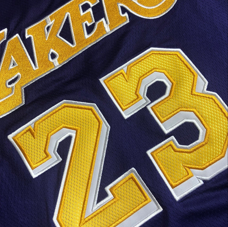 Men’s Los Angeles Lakers #23 Lebron James Retro Jersey in purple