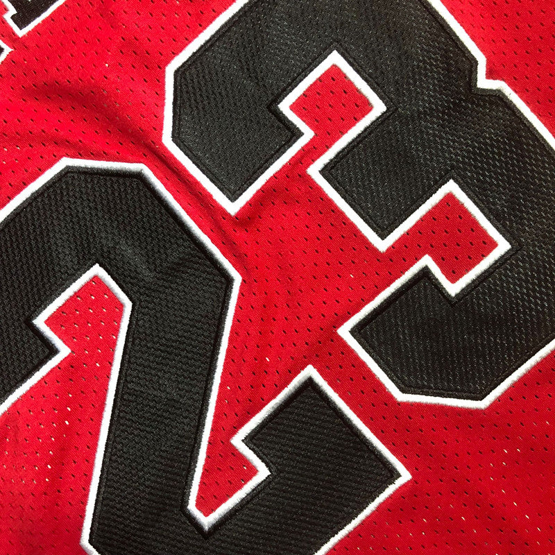 Men’s Chicago Bulls Black #23 Jordan Red Short Sleeve Jersey