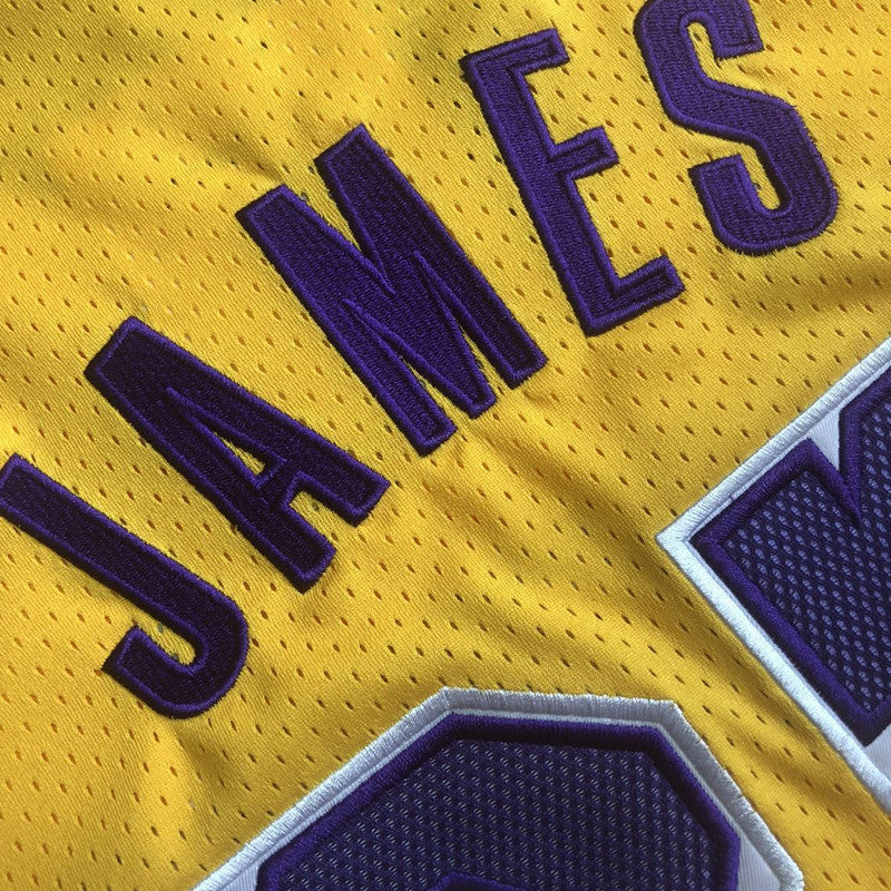 Men’s Los Angeles Lakers #23 James Yellow Short Sleeve Jersey