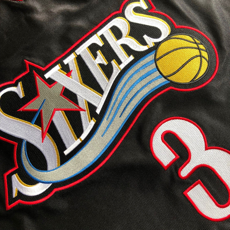 Men’s Sixers 2000-01 NBA Finals #3 Iverson Black jersey